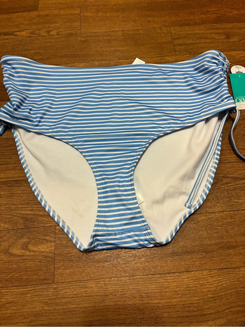 Oasis Women’s Light Blue & White Striped Bikini Bottoms Size 0X